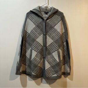 Tommy Hilfiger Gray Knit hooded poncho